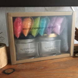 【家用蠟燭製作套件】原創馬賽克蠟燭手工套件（彩虹色A） 第2張的照片