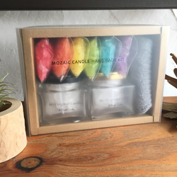 【家庭蠟燭製作套件】原創馬賽克蠟燭手工套件（彩虹色C） 第2張的照片