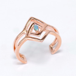 【果決系列之三：錯位】蛋白石(Opal)925銀簡約戒指 第3張的照片