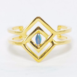 【果決系列之三：錯位】蛋白石(Opal)925銀簡約戒指 第5張的照片
