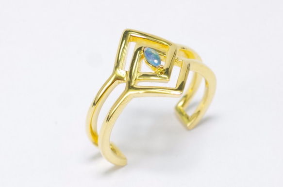 【果決系列之三：錯位】蛋白石(Opal)925銀簡約戒指 第9張的照片