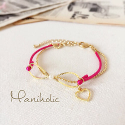 pearl♡ribbon  bracelet 1枚目の画像