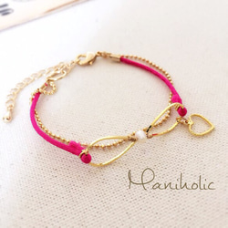 pearl♡ribbon  bracelet 2枚目の画像