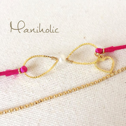 pearl♡ribbon  bracelet 4枚目の画像