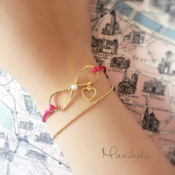 pearl♡ribbon  bracelet 5枚目の画像