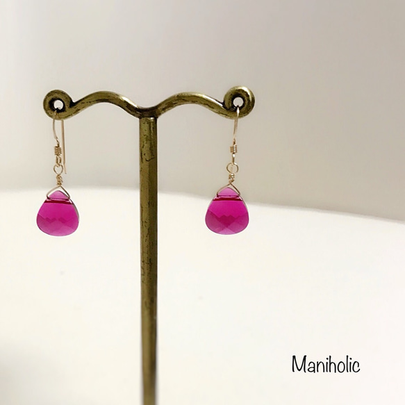 《14kgf》Rubydrops Swarovski pierce 2枚目の画像