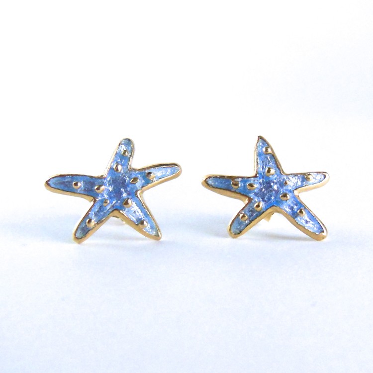 Starfish Pierced Earrings/Aqua