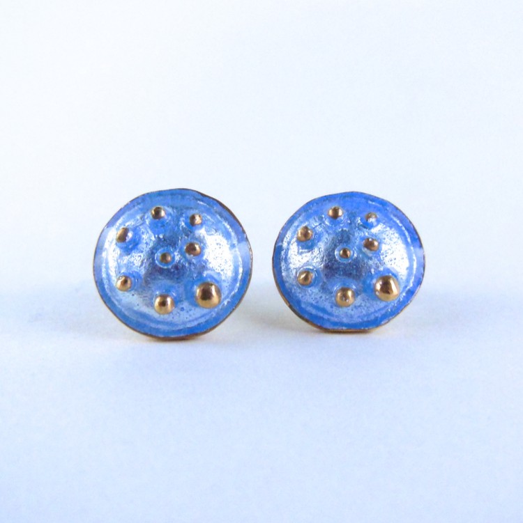 Circle Pierced Earrings/Aqua