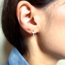 Cross Pierced Earrings 2枚目の画像