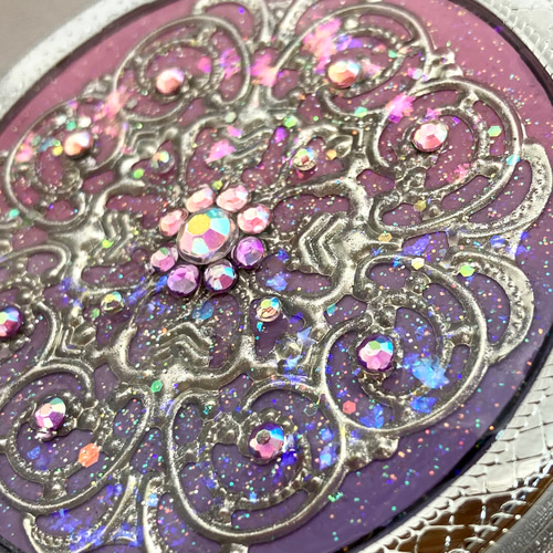透かしパーツのコンパクトミラーPREMIUM dream 手鏡 SUGI Craft