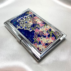 友禅和紙のカードケースdeluxe 桜と蝶 3枚目の画像
