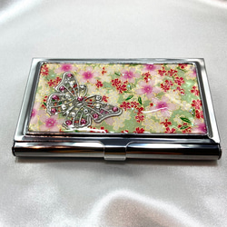 友禅和紙のカードケースdeluxe 桜と蝶 2枚目の画像
