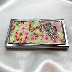 友禅和紙のカードケースdeluxe 桜と蝶 4枚目の画像