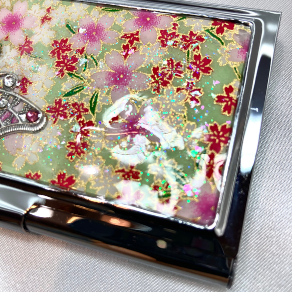 友禅和紙のカードケースdeluxe 桜と蝶 6枚目の画像