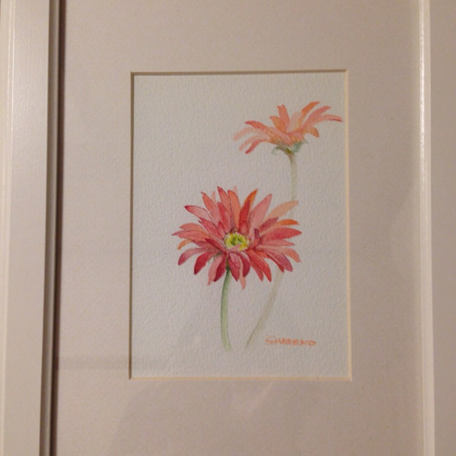 水彩画 ガーベラ 絵画 しまちえ 通販 3274235｜Creema(クリーマ