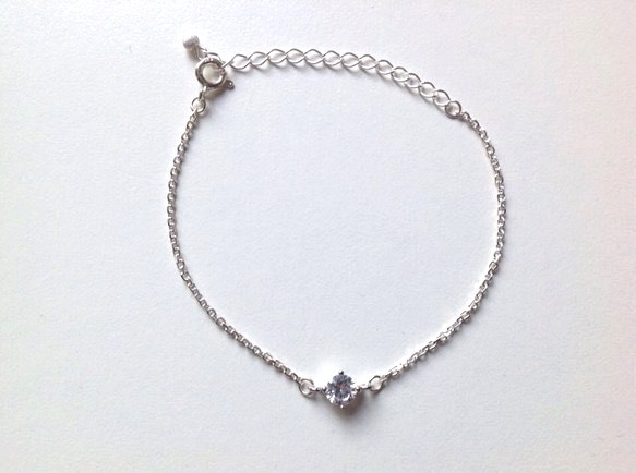 1粒CZブレスレット＊シルバー925＊ ブレスレット Daisy737 通販