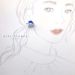 【受注制作】blue flower ピアス・イヤリング 7枚目の画像