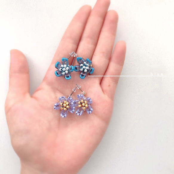 small flower (blue)ピアス・イヤリング 7枚目の画像