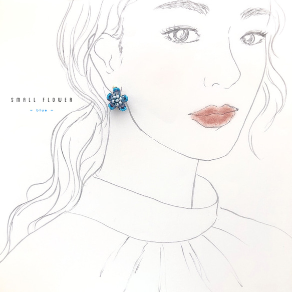 small flower (blue)ピアス・イヤリング 8枚目の画像