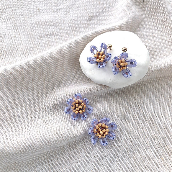 small flower (lavender)ピアス・イヤリング 4枚目の画像