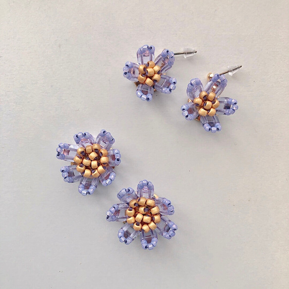 small flower (lavender)ピアス・イヤリング 6枚目の画像