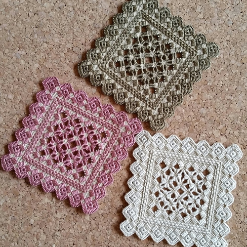 ハーダンガー刺繍のコースター☆3枚set その他インテリア雑貨