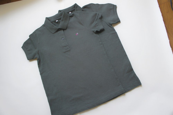 ハエワッペンのポロシャツ(オリーブグリーン)　Sサイズ 8枚目の画像