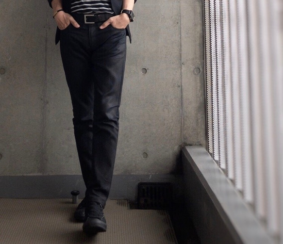 【展示作品】コーティングデニム5ポケットパンツ 8枚目の画像