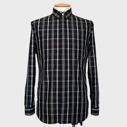 [展示作品]平織り先染めチェックフライフロントシャツ 7枚目の画像