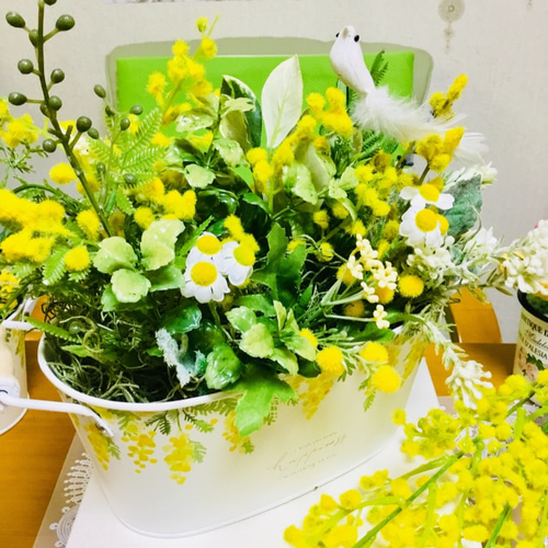 ♡ミモザリースのブランコで♡シーグラスアート はじめまして