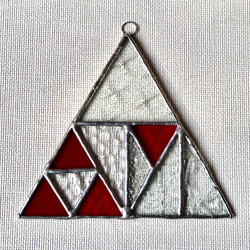 ステンドグラス サンキャッチャー Triangle1（クリア・レッド） 2枚目の画像