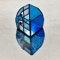 ステンドグラス　フリーボックス・Ｗ（double V・ブルー） 7枚目の画像