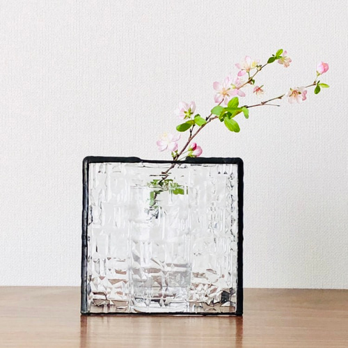 受注制作品・再販】ステンドグラス 花瓶 géométrique（クリア