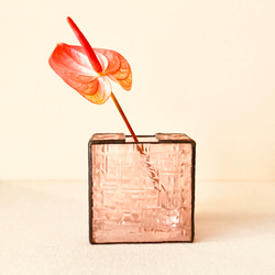 ステンドグラス 花瓶 géométrique（レッド） 2枚目の画像