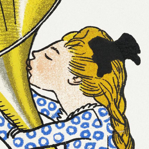 蓄音機と少女』インテリアポスター｜20世紀初期｜西洋画｜版画