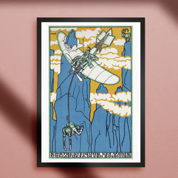 『飛行機』インテリアポスター｜20世紀初期｜西洋画｜版画｜ヴィンテージ 1枚目の画像