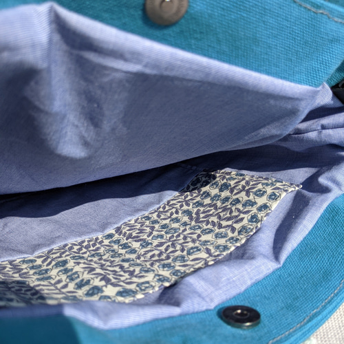 ミナペルホネン 生地使用　パッチワークトート　お散歩バッグ　ブルー系 ミナペルホネン海のblueBag【odyssey/blou】パッチワークトート
