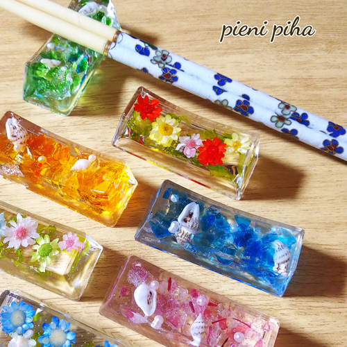 4個セット】ミモザのハーバリウム箸置き 箸・箸置き ～pieni_piha