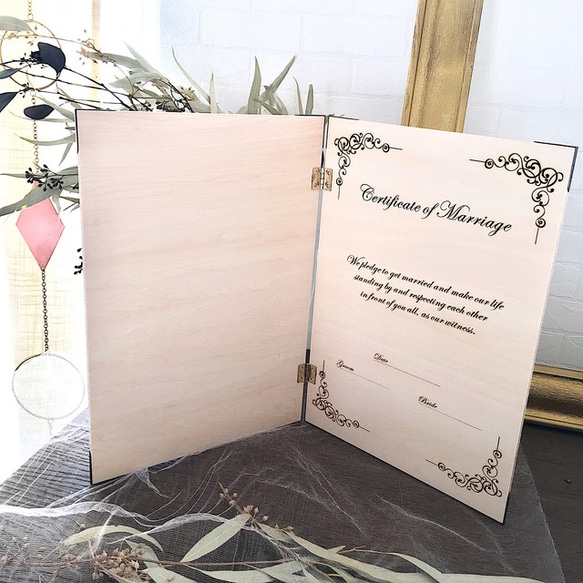 木製本型  結婚証明書 ウェディングツリー 4枚目の画像