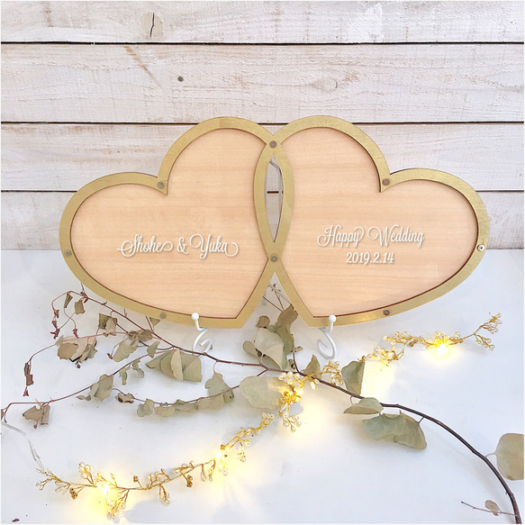 ゴールドフレーム 60〜100名用 ハートドロップス ｜結婚証明書 人前式