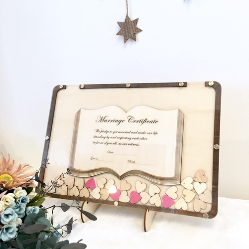ハートドロップス 結婚証明書一体型 ウェディング 人前式 ハートドロップス 結婚証明書一体型 ウェディング 人前式