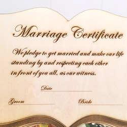 結婚証明書　ブック型木製刻印プレート　人前式　ウェディング　ウェルカムスペース 2枚目の画像