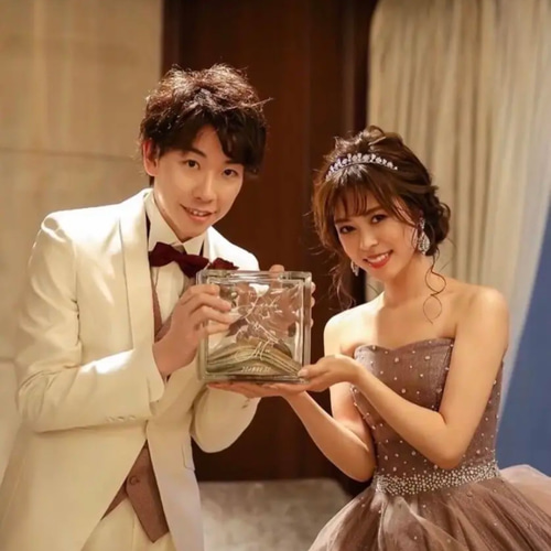 サンドセレモニー ガラスキューブ カラー11色 結婚証明書 人前式