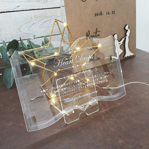 ハートドロップス(スタードロップス) 説明ボード 本型デザイン