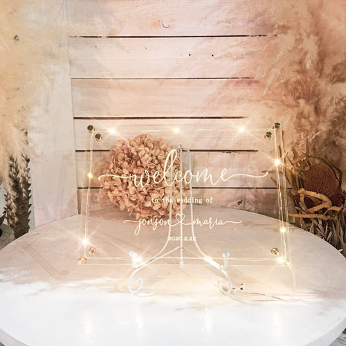 アクリルウェルカムボード クリスタルライティング ウェルカムボード