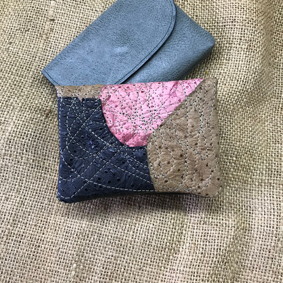 パッチワーク袋縫いダブル財布 2枚目の画像