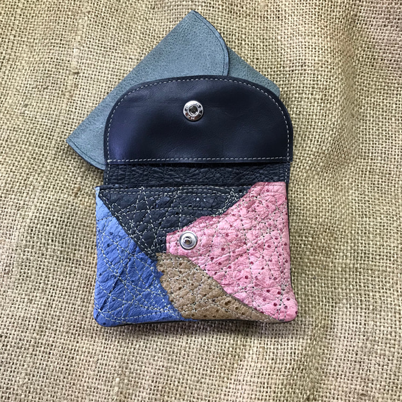 パッチワーク袋縫いダブル財布 3枚目の画像