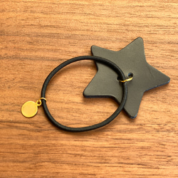 星のシンプルな栃木レザーヘアゴム 10枚目の画像