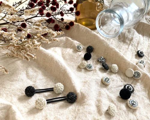 再販！ベビー＊キッズ用 くるみボタンヘアゴム 雑貨・その他