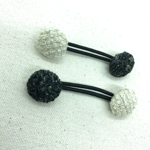 再販218ブラックビジュー　キッズヘアゴム　ヘアアクセサリー　￼くるみボタン 再販218ブラックビジュー キッズヘアゴム ヘアアクセサリー ￼くるみ